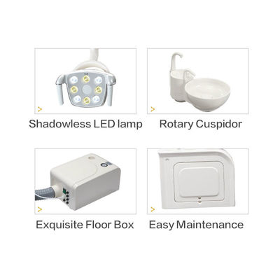 หน่วยเก้าอี้ทันตกรรมไฟฟ้าตามหลักสรีรศาสตร์ 300W พร้อมไฟ LED โคมไฟผ่าตัด