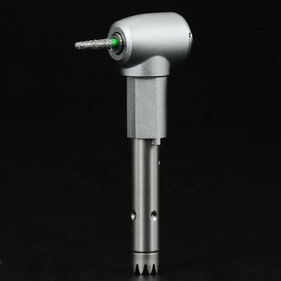 หน่วย Handpiece ทันตกรรมโลหะมุมตรงกันข้ามสีเงินพร้อมปุ่มกด