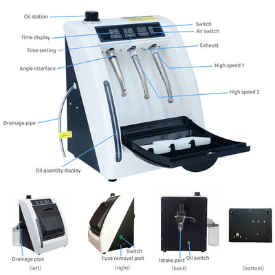 เครื่องหล่อลื่น Handpiece ทันตกรรม 60L / นาทีเครื่องหล่อลื่น Handpiece ความเร็วสูงหรือต่ำ
