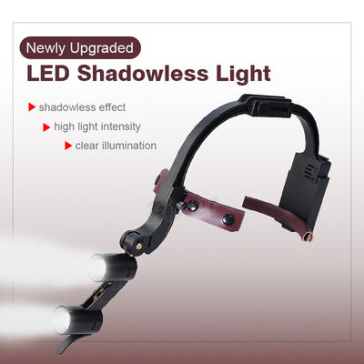 แถบคาดศีรษะปรับได้ ทันตกรรม ไฟหน้า LED กล้องส่องทางไกล Loupes 2.5x 3.5x