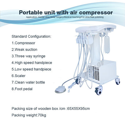 540W Foot Switch Dental Unit With Air Compressor Suction Three Way Syringe Handpiece Scaler เครื่องฉีดขีดขีดขีดขีดขีด