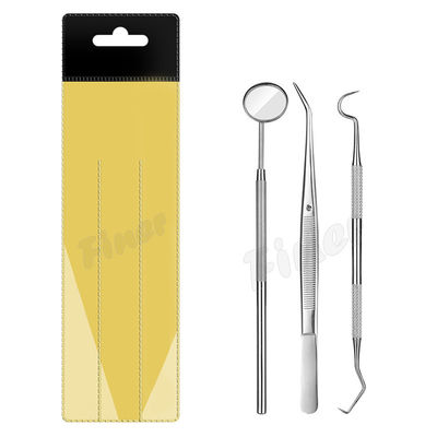 3pcs สแตนเลส อุปกรณ์ทันตแพทย์ กล่องปาก เครื่องมือทันตแพทย์