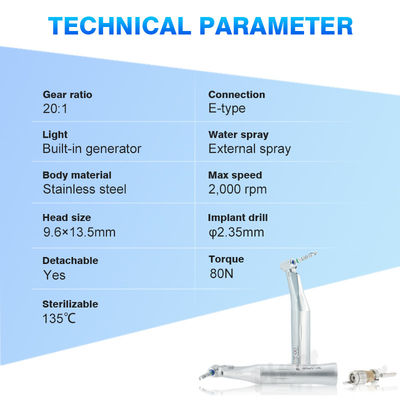 การลดมุมตรงข้าม E-Generator Led Light 20/1 มือเครื่องปลูกฟัน