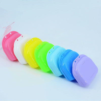 สีพลาสติก Custom Orthodontic UV Retainer Case Box กล่องเก็บฟันปลอมพลาสติกกล่องรักษาฟัน