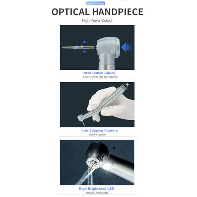 อุปกรณ์ทันตแพทย์ ความเร็วสูง ทัวร์บีนทันตแพทย์มือเร็วด้วยไฟ LED เครื่องกําเนิด