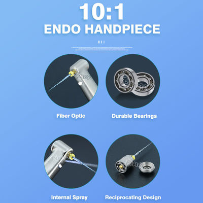 ใยไฟเบอร์ออปติก 10:1 หมวดมือฟัน 10:1 หมวดมือฟันแบบกลับกัน ความเร็วต่ํา Endodontic Contra Angle